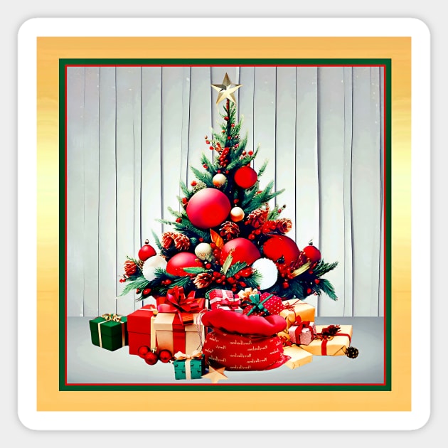 Festive Christmas Tree with Gifts Sticker by DANAROPER